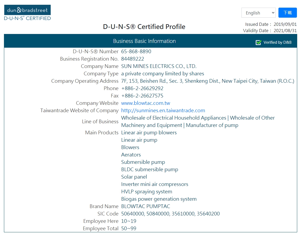 D-U-N-S-Sun Mines Electrics Co